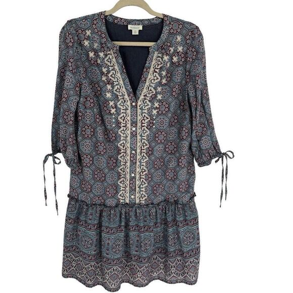 Sundance Dresses & Skirts - Sundance Zuri Discovery‎ Dress Dropped Waist Teal With Floral Print Small